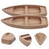 ORFOFE Unfinished Wooden Boat Miniature Natural Wood Canoe Craft Painting