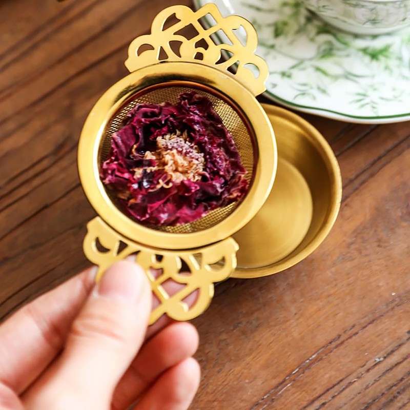 Juliyeh 2 Pack Filter Tea Mesh with Drip Bowls Tea