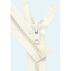 90cm Vislon Zipper YKK 10 Moulded Extra-Heavy Separating - 841 Snow White (1 Zipper / Pack)