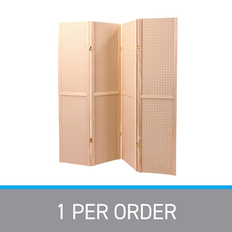 SSWBasics 5 Foot 4-Panel Folding Pegboard Stand for Crafting -