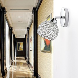 Crystal Wall Sconces Modern Wall Lamp G9 LED Round Bedroom Bedside Wall Lights Dining Room Hallway Light Fixture