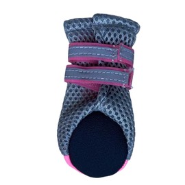 Vibrant Fellow Paw Protector Dog Boots Breathable and Skid-proof with Reflective Straps Colour Pink Set of 4 Size Medium - Inner Sole Width 1.89 Inch
