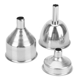 Leadigol Kitchen Funnels for Filling Bottles,Stainless Steel Funnels Set of 3,Kitchen Tool Easy to Clean Filling Tool Wine Spice Oil Vinegar Refined Oil Durable Household,3Pcs Cleaning Brushes