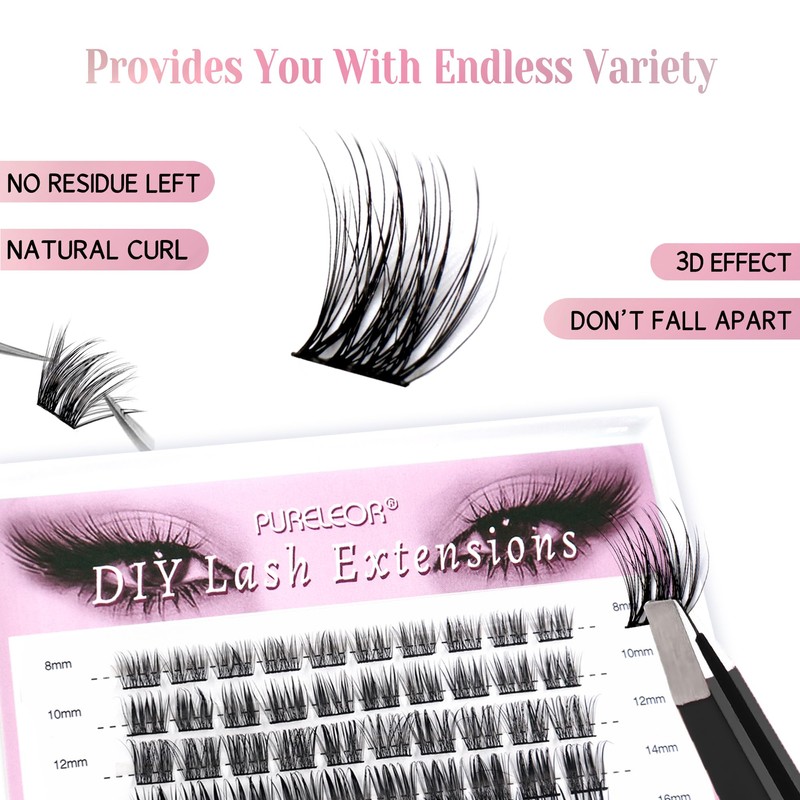 Lash Clusters DIY Eyelash Extensions 60pcs Cluster Lashes Wispy False
