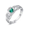 Claddagh Ring for Women Sterling Silver Green Irish Celtic Claddagh