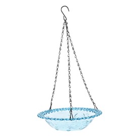 FUNOMOCYA Hanging Bird Bath Feeder Tray Clear Plastic Outdoor Bird Feeder for Gardens Patios Backyards Convenient Hanging Design Decorative Accessory for Enhanced Biodiversity