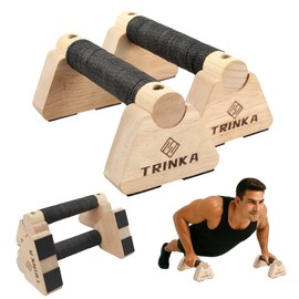 Wooden Parallettes Push Up Bars, 2 PCS Wood Calisthenics Bars with Non-Slip Base, Pushup Handles for Floor Home Fitness, Workout Equipment for Men and Women Strength Training