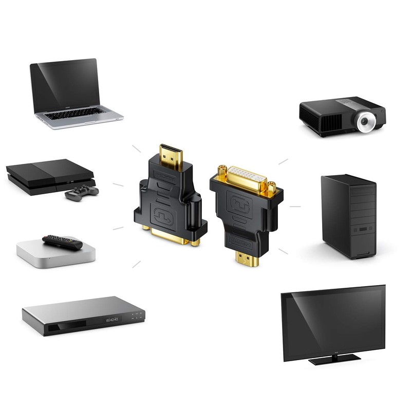 deleyCON HDMI zu DVI Adapter - DVI Buchse zu HDMI