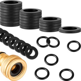72 Pieces Hose Washer Tap Sealing Rings Set, Includes 24 Pieces 1/2 Inch Tap Connector Washers, 24 Pieces Hose O Rings and 24 Pieces 3/4 Inch Shower Hose Washers for Connecting Fitting(Rubber)