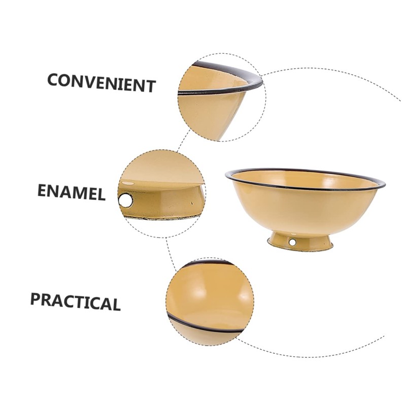 MAGICLULU Household Enamel Bowl Useful Instant Noodle Bowl Vintage Food