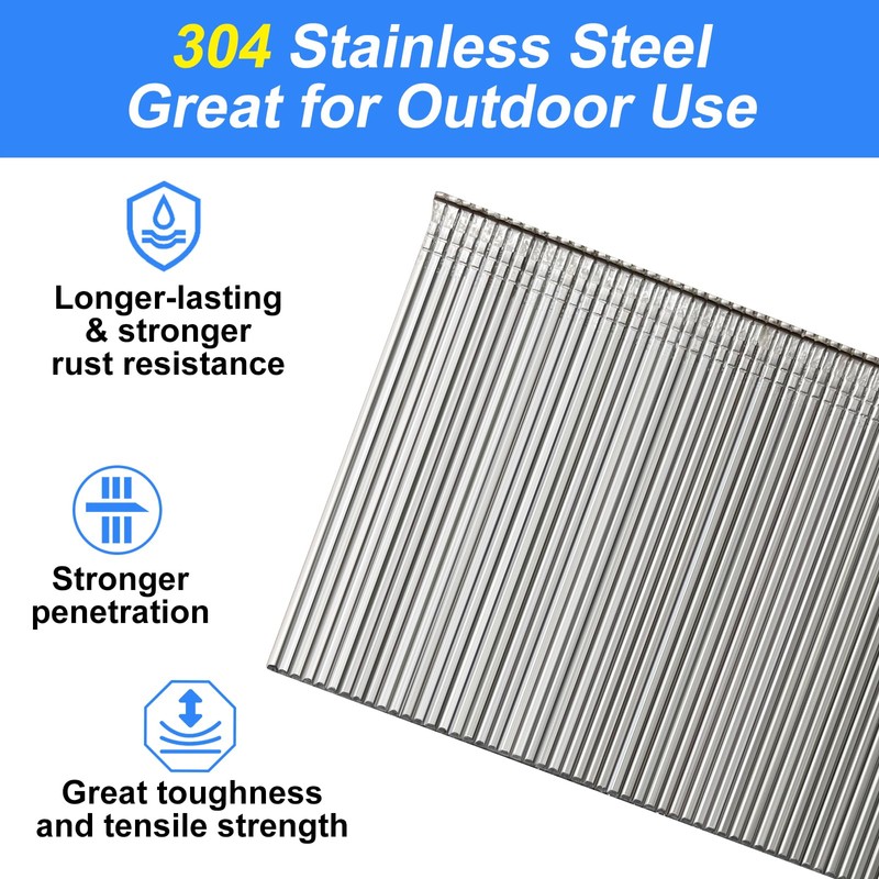 SimCos 18 Gauge 304 Stainless Steel Brad Nails 18 GA