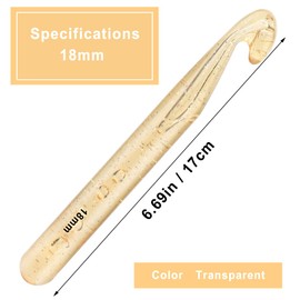 18 mm Crochet Hook, Large Crochet Hooks for Chunky Yarn Ergonomic Knitting Needles Crochet Needle for Beginners and Handmade DIY Knitting Crochet (18 mm)
