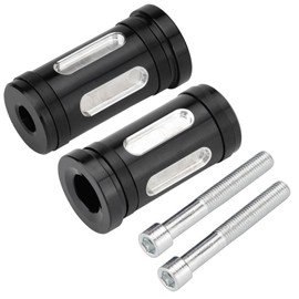 VG MOTO Motorcycle Shifter Peg Gear Shift Lever CNC Billet Foot Pegs Replacement for Harley Davidson Touring Softail Dyna Sportster Street Glide Road (Black-D,2pcs)