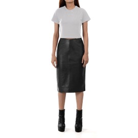 Decrum Womens Midi Skirt - Sleek Elegant Leather Skirts for Women | [66318383] Rosaa Black, M