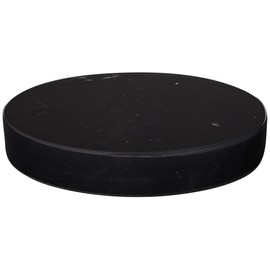 Black Marble 8" Wide x 1" High Round Pedestal Lamp Riser - 360 Lighting