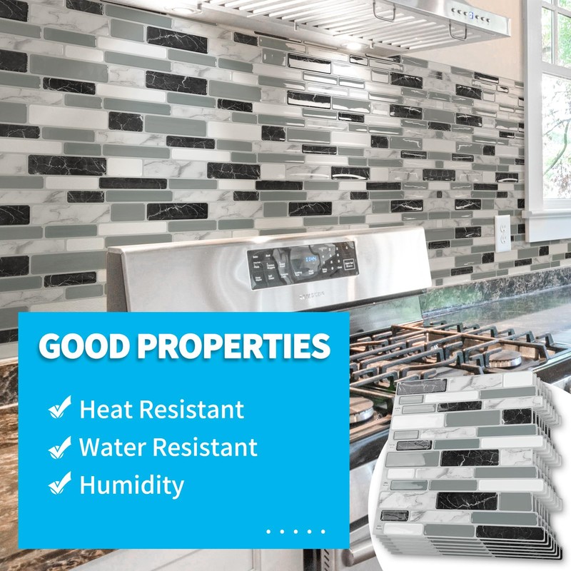 Art3d 20-Sheet Peel and Stick Kitchen Backsplash Tiles, Self-Adhesive Wall