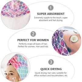 Toalla de Microfibra Superfina Diseño para Secar el Cabello 3 Piezas Absorbente Secado Rápido para Mujer Adecuado para Cuidado Diario
