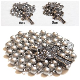 GeekTenet Premium Stainless Steel Men's Rosary Beads Chaplet Rosery Cross Catholic For men boy gifts (Matte)