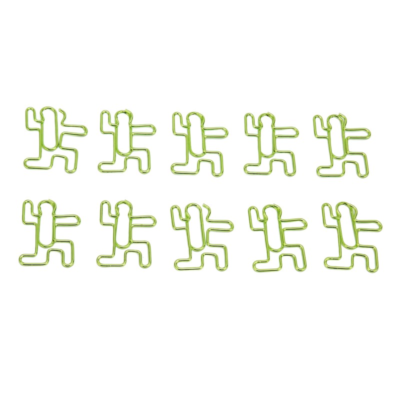 100PCS Cute Paper Clip Figure Shaped Electroplating Process Prevent Slip