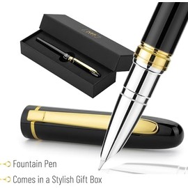 Mr. Pen - Pluma Estilográfica De Lujo, Punta Fina, Negro Para Escribir, Diario, Regalo Ideal
