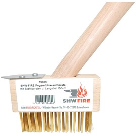 Grout Brush Weed Brush Joint Cleaning with Steel Bristles with Handle Wooden Handle 150 cm SHW-FIRE