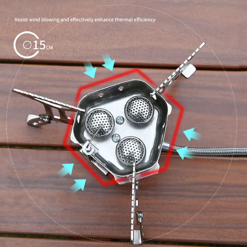 Camping Gas Stove Foldable Windproof Mini Camp Stove Cooker Electronic