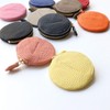 Bonaventura Round Coin Case Shrink Leather, azare pink