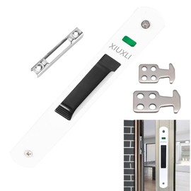 Hook Lock for Sliding Door, Single Sided Closure, Movable Window Door Hook Lock, Sliding Door Window Hook Lock for Mobile Doors, Windows, Sliding Glass Doors, White