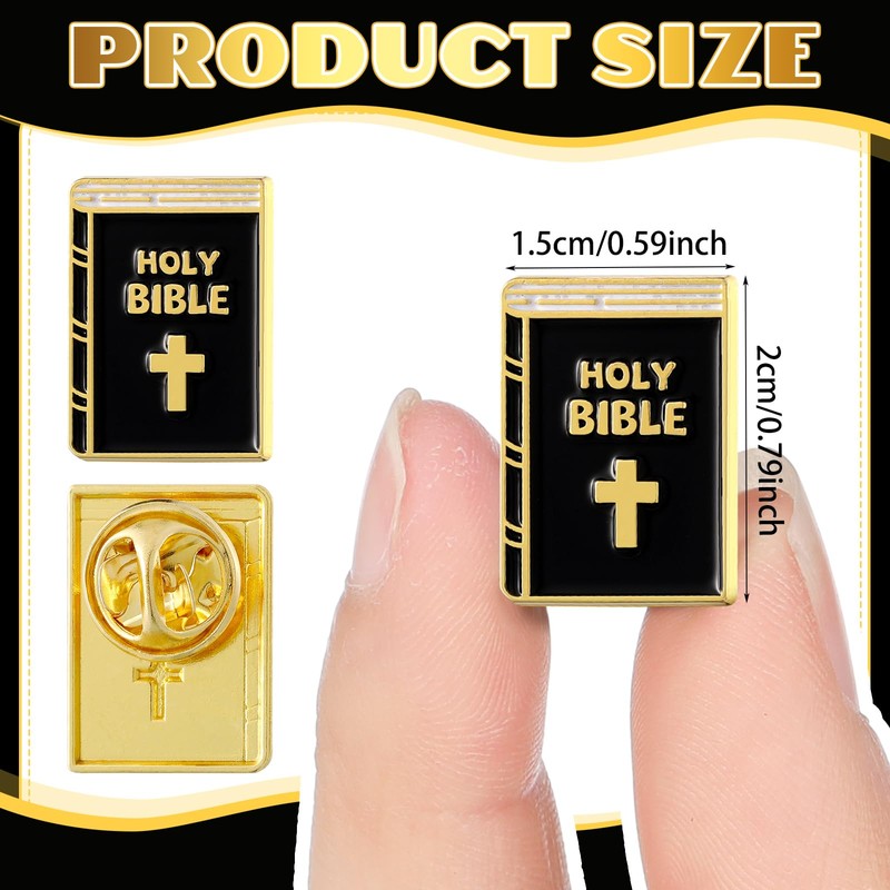 Landical Org Enamel Pin Holy Bible Square Pins for Suit