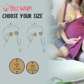 Feliz Wean Weaning Breastfeeding 3.3" Nipple Covers for Toddlers– Breastfeeding Weaning Nipple Shields, Breast Nursing (Crème - Brown, Small)