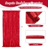 Party Backdrop Curtains 2 Pcs 5FTx10FT Red Sequin Backdrop Sparkly