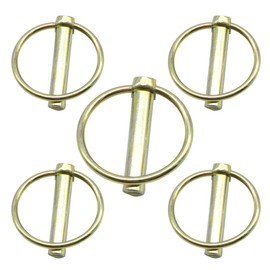 CEEYSEE 5Pcs 10mm Lynch Pin Set,Pin Length 45mm Zinc Plated Carbon Steel Fasteners Safety Pins Lock for Trailers, Tractors，Trolley，Mowers (O.M10x45mm)
