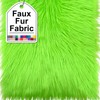 Fluorescent Green Faux Fur Fabric Squares, 10x10 Inches Fluffy Faux