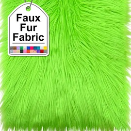 Fluorescent Green Faux Fur Fabric Squares, 10x10 Inches Fluffy Faux Fur for DIY Crafts, Fashion Design, Beard, Sewing, Cosplay Costumes, Seat Pads, Rugs, Pillows and Home Decoration Projects