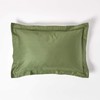 HOMESCAPES Moss Green Organic Cotton Oxford Pillowcase Standard Size 400TC