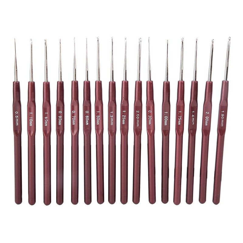 Cyrank Micro Crochet Hook, 16PCS Crochet Hooks Set, Lace Crochet