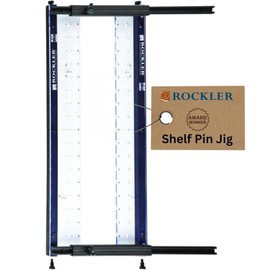 Rockler Drill Jig for Straight Holes – Self-Centering Shelf Drilling Jigs and Templates - Easy to Use Hardware Jig for Woodworking – Quick Set Up Adjustable Shelf Drilling Jigs