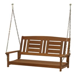 Furinno FG16409SC Tioman Hardwood Patio/Garden/Outdoor Porch Swing, 2-Seater Without Frame, Natural