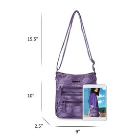 Angel Barcelo Crossover Purse and Handbags Crossbody Bags for Women,Ultra Soft Leather Neatpack Bag Shoulder Purses for Girl (Stylish Purple)