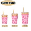 Reusable 3-Pack Iced Coffee Cup Sleeve, Insulated Neoprene, Beverage Holder