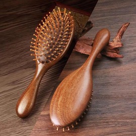 Wooden Hair Comb with Wooden Scalp Massager Head Scratcher Hair Growth, Face Lift Tool, Lymph Drainage Massage Stick for Head, Body Head Relaxing Fatigue Relief Acupoint Massage Scraping Head Massager for Hair Healthy Wide Tooth Comb