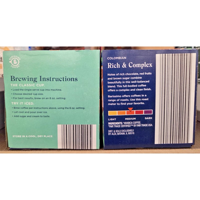 Barissimo Colombian Medium Roast 12 Cups Coffee 3.99oz 113g (2