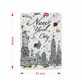 Girls & Women Fashion Elegant New York Souvenir Rectangle Travel Mirror Hand Mirror Cosmetic Makeup Compact Mirror (JMR-270801M)