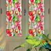 Runtoo Window Privacy Film Rainbow Tulip Flowers Window Clings 3D