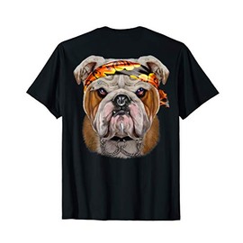 Grumpy English Bulldog in Punk Rock Style T-Shirt