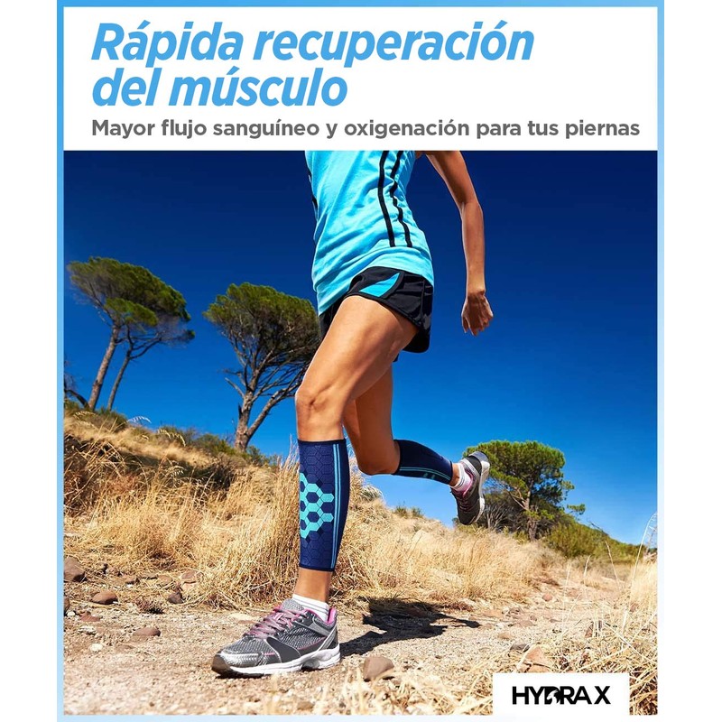 Medias de Compresion para Mujer y Hombre, color Azul. Pantorrilla