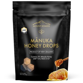 Mount Somers UMF 15+ Manuka Honey Drops - 26pcs Soothing Throat Lozenges from New Zealand, Natural Relief for Sore Throats