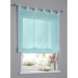 Brondby Roman Blind Semi-Transparent Turquoise Blue Width 120 cm x Height 145 cm