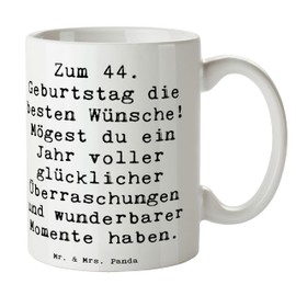 Mr. & Mrs. Panda Tasse Spruch 44. Geburtstag Glückwünsche - Geschenk, Jubiläum, Teebecher, Lebensfreude, Kaffeetassen, einzigartiges Geschenk, Happy