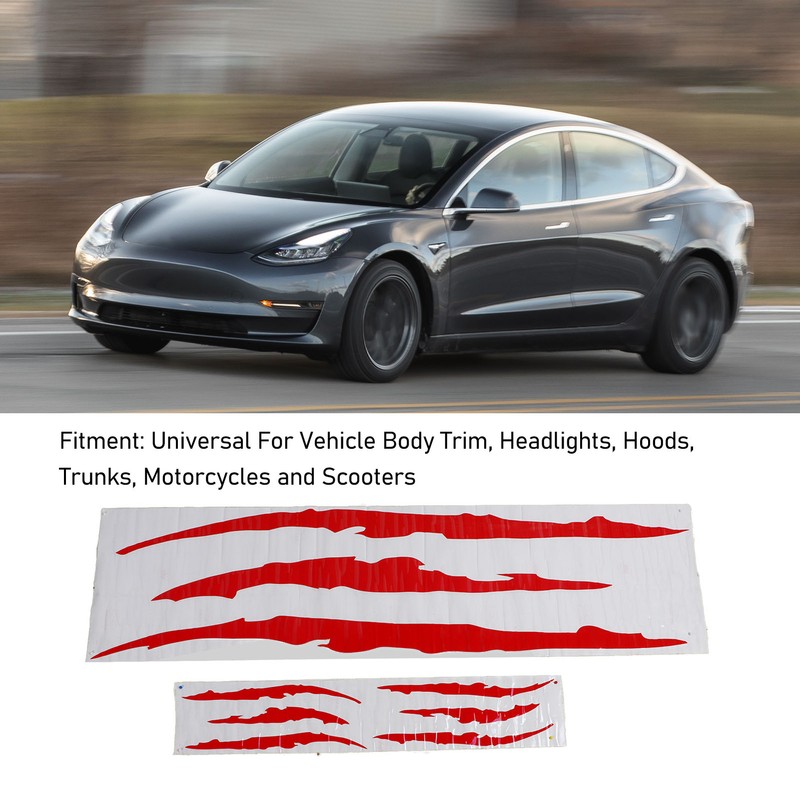 2Pcs Car Hood Cover Sticker Claw Mark Style Universal Engine